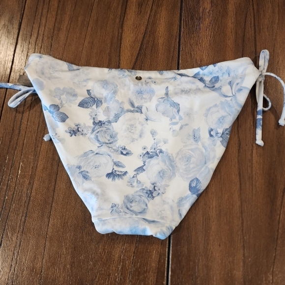 Victoria's Secret Swim Mix and Match Side tie Bikini Bottom blue white F… - Picture 3 of 7